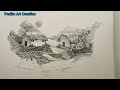 How to Draw| #village #pencil_sketch Creation.