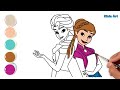 How to Draw Anna and Elsa in Frozen for Kids & Toddlers