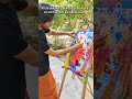 Unique painting method 😲 | Mahadev and Parvati Canvas painting #shorts #paintingideas #mahashivratri