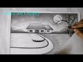 Beautiful Village Landscape Drawing with pencil, Easy pencil drawing for beginner's step by step