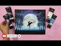 Easy Painting : Aluminum Painting Technique/ How to draw a dancing girl under moonlight 🎨 #12