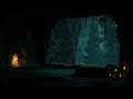 You are sleeping inside a cave while it's raining outside in a forest | Rain and fireplace Sounds