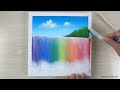 Rainbow Waterfall🌈 | Easy Acrylic Painting for Beginners
