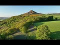 Roseberry topping Bluebells Drone Footage.