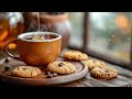 Listen To Cozy Fall Coffee Jazz Music | Warm Cup On Rustic Wood With Honey & Dripping Cookies 🍂☕🍯