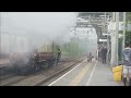 34046 Braunton hurries through Hartford station in Cheshire 18th May 2024