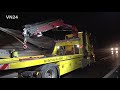 28.01.2021 - VN24 - Semi-trailer with 21 tons of plywood panels overturned on A2 motorway