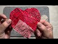 Day 1 of 100 Day Project - Slow Stitched Hearts