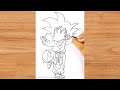 How to Draw Son Goku | Easy Goku Sketch Drawing step by step for Beginners || Anime Boy Drawing