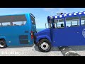 CARS, TRUCKS, BUS And POLICE CAR Vs MASSIVE SPEED BUMPS - BeamNG.Drive