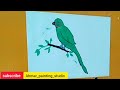 How to draw green parrot. Drawing lesson #05. easy painting tutorial for beginners. #painting #art