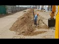 JCB 3DX working excavation new installation underground electrical cable construction work