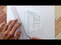 how to draw cabinet#architecture #architecturedrawing #twopointperspective #architecturaldrawing
