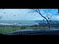 Rain on window at the beach