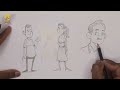 How to draw Cartoons with Gestures for Beginners| Character Design Tutorials | How to draw Cartoons