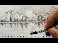 Simple landscape drawing||pencil drawing ideas||pencil shading