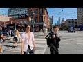 Toronto Saturday Queen Street West Downtown walking Tour Canada 4K