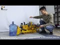 Unbox 1/10 RC hydraulic bulldozer, 2pumps, 3ripper, servo ladder,light sound smoking. EV radio,110kg