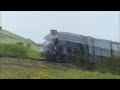 60007 Sir Nigel Gresley races past Beeston Signal box in Cheshire 11th May 2024