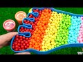 Satisfying Video l Mixing All My Beads Smoothie In Rainbow FOOT Toes Nail Bathtub Cutting ASMR