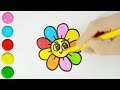 How to draw cute flower for kids