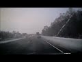 Truck loose control on a black ice in USA