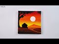 Landscape & A House Painting | Acrylic Painting | Landscape Painting | Acrylic Painting Easy