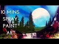 Easy Spray Paint Art Painting | Cave Landscape