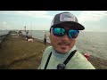 surfside jetty FISHING FRENZY using live shrimp! Drone footage!