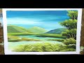 Easy Landscape Painting | Hill Paint | Nature Scenery Drawing