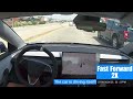 Throughout this whole video, the car is driving itself! Tesla FSD 12.3.6