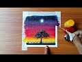 Easy night sky painting || poster colour painting tutorial for beginners step by step