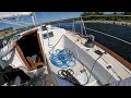 Sailing through Arcadia Lake Channel, Lake Michigan