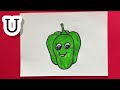 How to draw Capsicum with letter U#easy #step by step#simple#alphabet