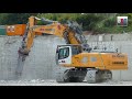 LIEBHERR R 960 demolition, Abbruch Kaufland Backnang, Germany, 04.09.2018.