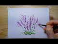 Easy Watercolor Painting / Draw a Lavender Flower / Spring Flowers to Paint with Watercolor