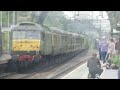 Castle class 5043 Earl of Mount Edgcunbe pass through  Hartford station in Cheshire 1st June 2024