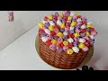 торт КОРЗИНА с РАЗНОЦВЕТНЫМИ ТЮЛЬПАНАМИ! Украшение БЗК !Tulpenkorb Torte !  Tulip basket cake