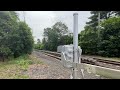 Wrong railing Hempstead bound train departing Stewart Manor