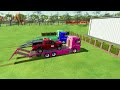 .Double Flatbed Trailer Truck vs Speedbumps | Train vs Cars | Tractor vs Train | BeamNG.Drive