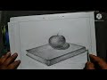 वस्तु  चित्रण   किताब के ऊपर सेब....           (Still Life) Drawing.