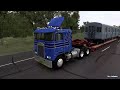 American Truck Simulator | Transporting 77K LB Railcar | Police Escort | Lightning & Thunderstorm