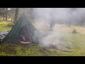 SOLO CAMPING in HEAVY RAIN | RELAXING UNDER the TENT | ASMR