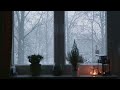 2 hours Apartment view | Snow On Window ,Relaxing piano music - To Help You Sleep , Meditate & Study