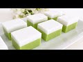 Pandan Agar-agar Recipe | Kuih Talam Agar-agar Recipe | 香兰叶椰奶燕菜糕食谱