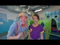 Ms. Rachel and Blippi Play with Rainbow Color Toy Trains | Blippi - Learn Colors and Science