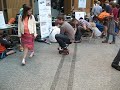 Riding a tiny bicycle at 2015 K-W Maker Expo