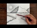 [ BASİT ] Karakalem Manzara Resmi Çizimi - Kolay Karakalem Çizimleri - Landscape Drawing Tutorial