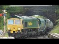 60007 Sir Nigel Gresley passes Helsby station in Cheshire 5th June 2024