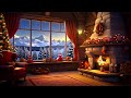 Christmas Jazz Instrumental Music 🎄 Cozy Christmas Coffee Shop Ambience with Warm Fireplace Sounds